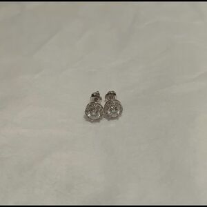 Halo Moissanite Stud Earrings (1 Ct)